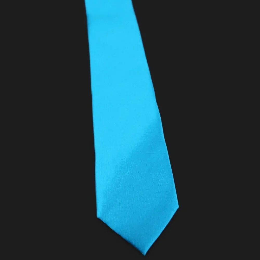 Moda Di Raza Mens Neck Tie Formal Dress Hand Made Stand Out Bright Blue